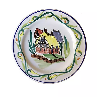 Bruce Stebner Faience Of English Thatched Cottages 8.5” Plate • $90