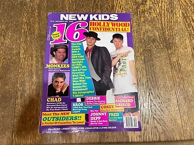 16 Magazine December 1989 New Kids On The Block NKOTB Alyssa Milano Johnny Depp • $39.99