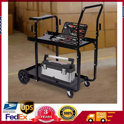 2-Tier Welding Cart Welder Heavy Duty  Rack Cart W/ Tank Storage US • $147