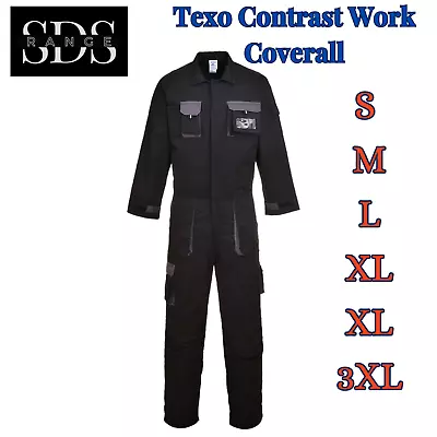 Texo Men Work Overall Coveralls Knee Pad Pockets Boiler Suit Warehouse Workwear • £26.95