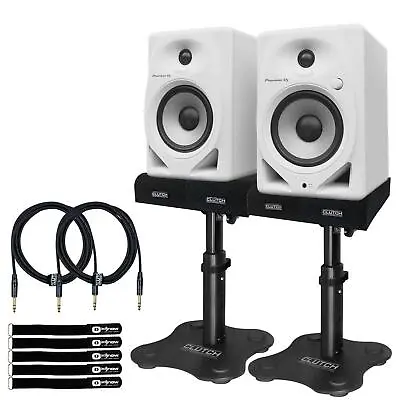 Pioneer DJ DM-50D-W/CMXEG White Studio Monitor Speakers W Desktop Stands • $299.40