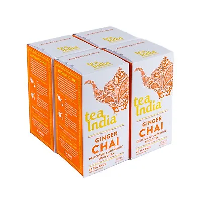 £11.99 • Buy Tea India Ginger Chai 160 Tea Bags (4 Packs X 40 Tea Bags) RFA Ginger Tea Bags