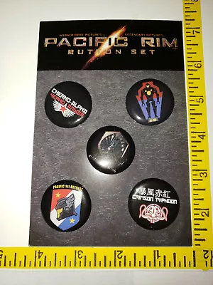 Pacific Rim Movie Button Set (5 Buttons) Exclusive SDCC 2012 Promo NIP NEW • $7.99