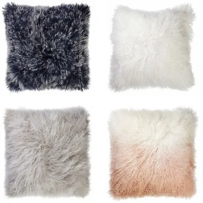 GENUINE Tibetan Fur Pillows ( 4 Select Color) 18 X18  Mongolian Tibetan Lamb NEW • $19.99