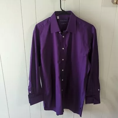 Ralph Lauren Purple Label Cotton Button Down French Cuff Purple Shirt Men's 16 • $75