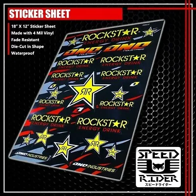 Racing Sponsor Sticker Decal Motorcycle Dirk Bike Drink Helmet Black Star Logo • $9.02