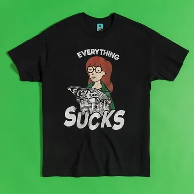Official Daria Everything Sucks Black T-Shirt : SMLXLXXL • £19.99