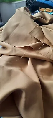 Beige/Tan Polyester Crepe Type Material Offcut Sewing Remnant 60 X 2.5 Yds #P • £3