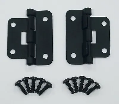 Pack Of 2 Black Lift Off Steel Home Door DIY Hinges With Fixing Screws • £6.99