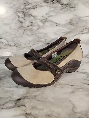 MERRELL Women’s Size 9 Plaza Bandeau Dark Taupe / Brown Mary Jane Slip On J46404 • $23.99