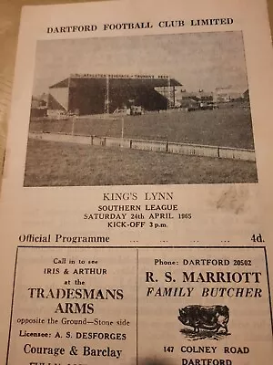 Dartford V Kings Lynn Football Programme 1964/65 • £1.50