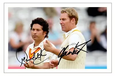 SACHIN TENDULKAR & SHANE WARNE Signed Autograph Cricket Signature Photo Gift  • £3.79