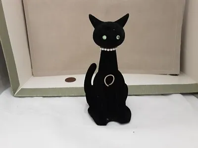 Vintage Sophisticat Max Factor Hypnotiqu Black Cat Pearl Necklace Perfume Holder • $10