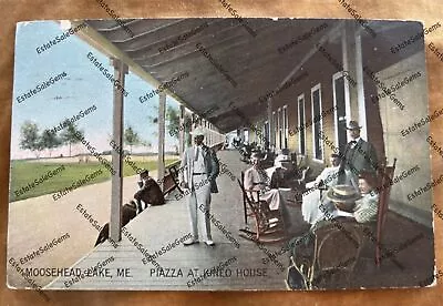 Antique Postcard Mt Kineo House Hotel Piazza Veranda Porch Moosehead Lake Maine • $19.99