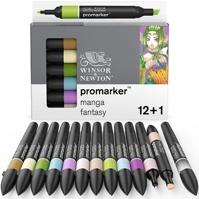 Winsor & Newton Promarker Graphic Drawing Pens 12+1 Markers Manga Fantasy • £17.99