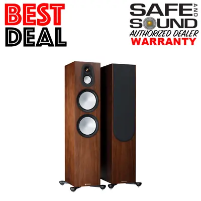 Monitor Audio Silver 500 7g Floor Standing Speakers (pair) Natural Walnut • $3400