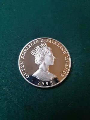 1995 Falkland Islands Birth Of Princess Elizabeth Silver Proof 50 Pence Coin • £28.99