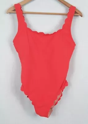 J .Crew Scallop Pique One Piece Swim Suit Scoop Orange Womens Size-6 / NEW  • $33.50