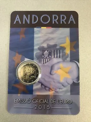 Andorra 2 Euro Bu Coin 2015 Customs Agreement In Coincard /blister NEW • $19.99
