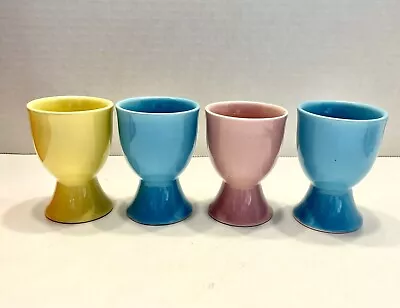 Vintage (Lot Of 4) Pastel Pink Yellow And Blue Vintage Porcelain Egg Cups • $10