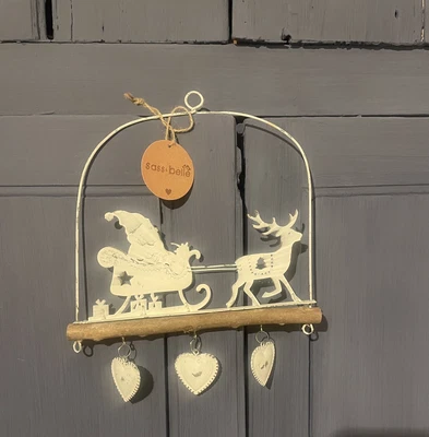 BNWT Sass & Belle Hanging Santa And Reindeer Christmas Decoration. • £2.50