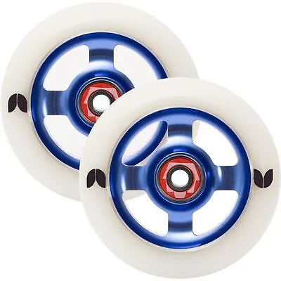 Blazer Pro 4 Spoke Stormer Scooter Wheel Pair W/ ABEC 5 Bearings - 100mm - Blue • £13.95