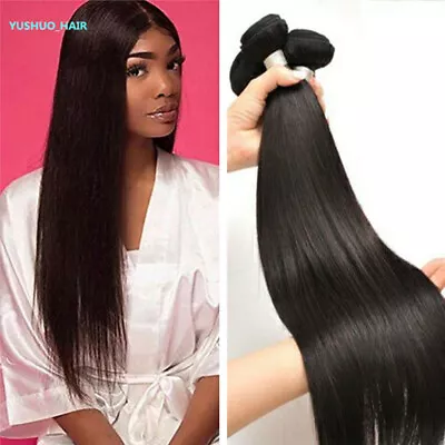 Straight Hair Weft 200g/4Bundles Virgin Human Real Hair Extensions Peruvian Hair • $24.15
