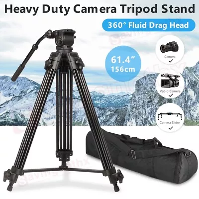 Heavy Duty Camcorder DV Tripod Stand With Fluid Drag Head For DSLR Camera Video • $147.99