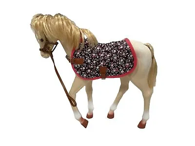 OG By Battat 12” Tall Standing Horse Mare Long Blond Hair Blanket & Bridal • $14.99