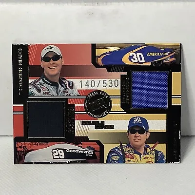 $4 • Buy 2003 Press Pass Double Cover Kevin Harvick Jeff Green Dual Car Cover Relic /530
