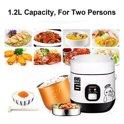 Portable Electric Rice Cooker 1.2L Mini Small Rice Cook 3 Cup For 1-2 Persons • $32.49