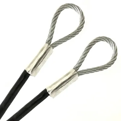 Black PVC 3/16  GALVANIZED Steel Looped Cable 7x19 Strand 1/8  Core 1ft To 70ft • $25