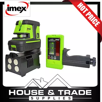 Imex Laser Level 5 Dot 2 Line Green Beam 55m Magnetic Base Inc Detector LX25GPD • $725