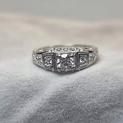 Moissanite Cubic Zirconia Radiant Elegance Ring 925 Sterling Silver Size 6 L 1/2 • £38.88