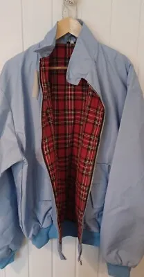 £18 • Buy Mens Harrington Blue MOD Jacket Tartan Lining Size 4 XL