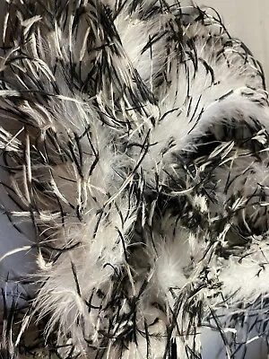 £20 • Buy Ostrich Feather Boa White With Black