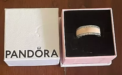 PANDORA RING - HEARTS OF PANDORA - Pink And Silver - SIZE 56 • $40