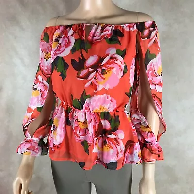 MARCIANO Guess Women's Off The Shoulder Floral Top NWOT XS • $25