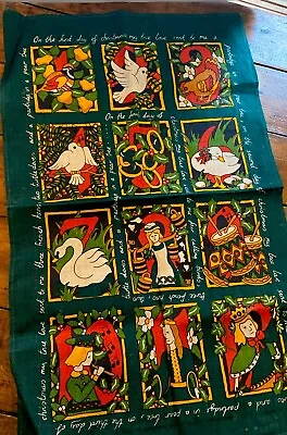 Vintage Twelve 12 Days Of Christmas Ulster Weavers Linen Tea Towel Ireland • $14