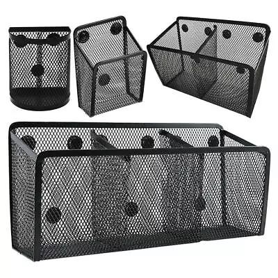 Mesh Basket Multifunctional Magnetic Pencil Holder For Kitchen Table Markers • £12.61