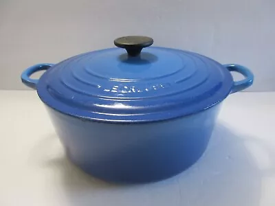 Le Creuset BLUE Cast Iron Enameled Dutch Oven #26 Made In France • $69.99