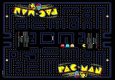 NEW Retro Arcade  Cocktail Table Underlay  Pac-Man 23  Wide  X 33  Long • $29.99