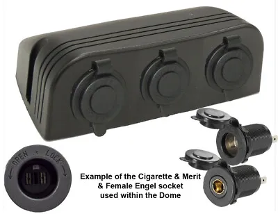 3 Way 12V Accessory DOME SURFACE MOUNT Cigarette Merit And Engel Fridge Socket • $39.95