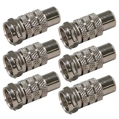 6 Pcs F Type Male To RCA Female Coax Coaxial Cable Adapter Connector Converter • $15.18