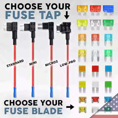 Add-A-Circuit Blade Fuse Tap Standard Mini Micro2 Low-Profile Blade Adapter Kit • $5.98