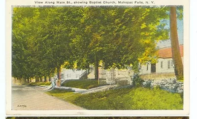 Mahopac Falls New York-view Along Main St. Showing Church.-w/b(ny-mmisc) • $5.39