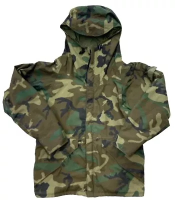 Military Parka Small Short Extended Cold Weather Woodland Camo Raven Industries • $49.99