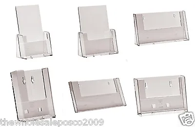 Leaflet Holders A6 Dl A5 & A4 Counter & Wall Mounting Flyer Retail Menu Display • £7.11