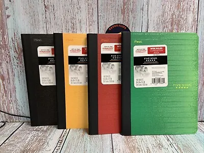 4 MEAD FIVE STAR Composition Notebook Wide RULED 100 Sheet .Colors! • $12.89