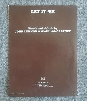 The Beatles Vintage 1970 Song Book Sheet Music For Let It Be • $11.99